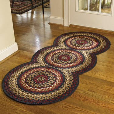Red Folk Art Braided Rug Runner - 30